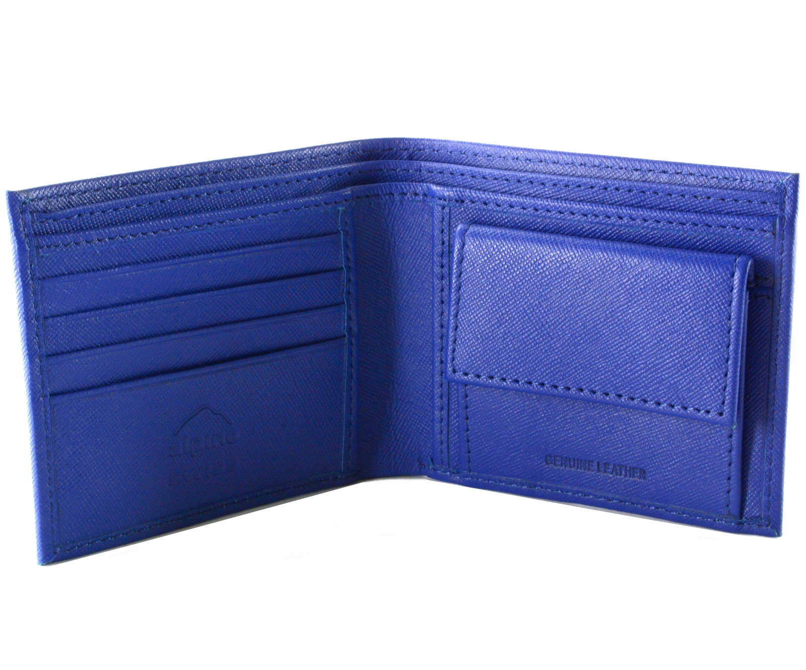 Mens Leather Bifold Wallet With Coin Pockets